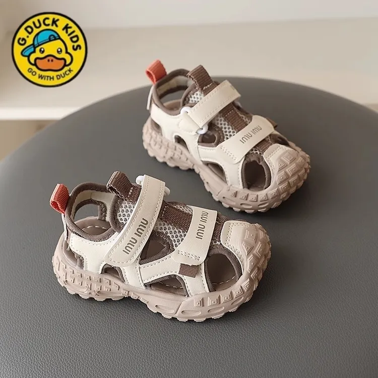 G.DUCKKIDS小黄鸭儿童镂空凉鞋2025夏季包头防滑运动鞋宝宝学步鞋