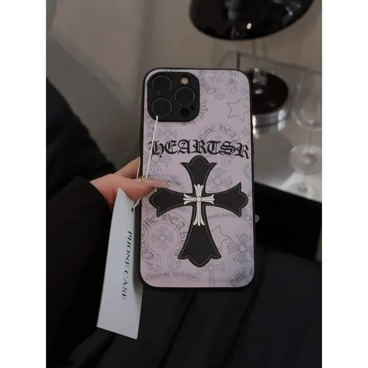 十字架适用苹果16pro手机壳15pm小众华为p70肤感皮纹oppo女小米15