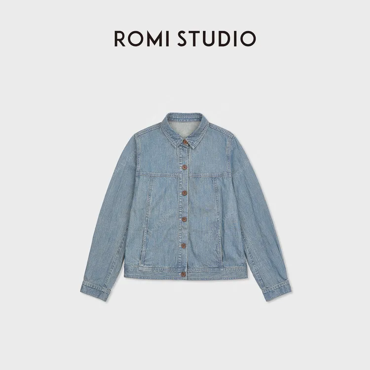 ROMI STUDIO“牛仔衫”超轻超薄亚麻莱赛尔复古牛仔外套 RWCSS87486