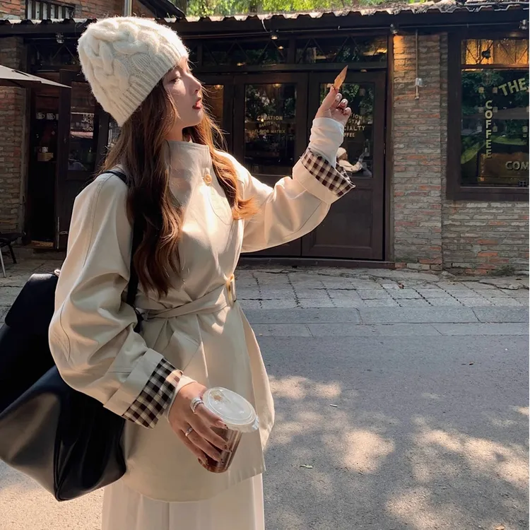 白色爆款风衣外套女短款2025春秋季新款小个子高级感休闲百搭大衣