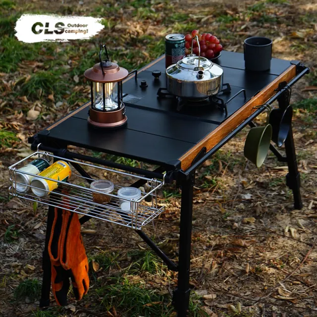 CLS户外IGT折叠桌露营便携移可升降拓展铝板桌移动厨房野餐烧烤桌