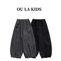 2025冬季新品女童装韩版设计感拼接束口花边加绒百搭灯笼裤8826