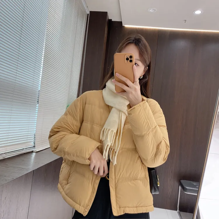 IMFLY金小金自制女装 鸭绒羽绒服DYW9868秋冬季圆领保暖面包服