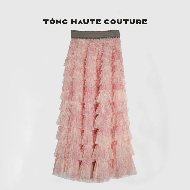 【浪漫旧梦】春夏新款轻奢欧若风高级感定制颜色蛋糕裙 YQ219