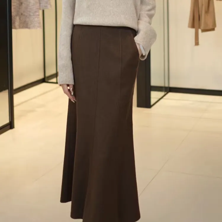 GIRDEAR/哥弟25秋季法式赫本优雅知性风气质中长鱼尾半身裙120030