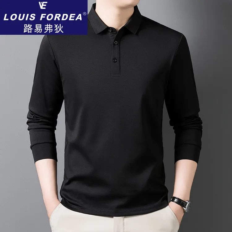 Louis Fordea/路易弗狄免烫抗皱男装商务男士免烫修身男士polo衫