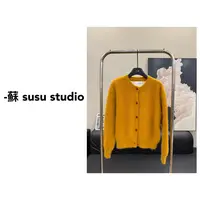 JS韩系百搭宽松毛衣外套女秋冬季新款圆领显瘦针织开衫外套女0968