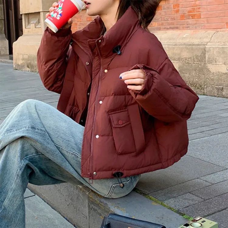 今年流行爆款短款棉服外套女2025冬季新款欧货工装加厚棉衣面包服