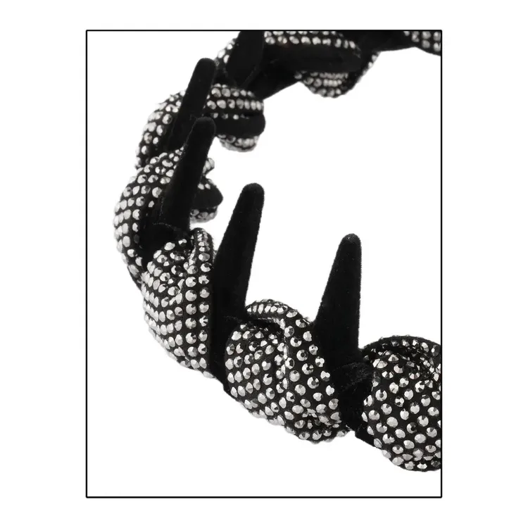 【追光者】高级轻奢超闪满钻时尚齿梳丝绒发箍a商品图