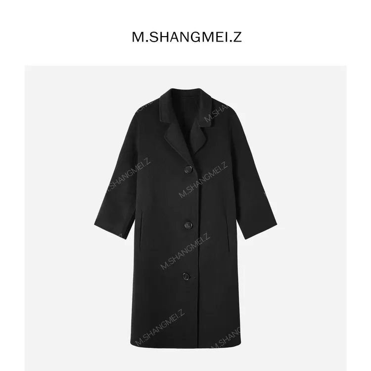 M.SHANGMEI.Z/沐熙【矜奢至简】美大哥裁剪羊绒毛呢大衣外套X123450