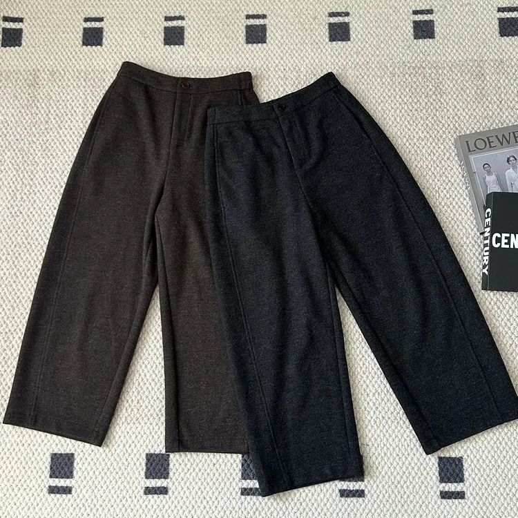 【米可家】秋冬加厚不加绒窄版立裁铜氨羊毛奶奶裤23160