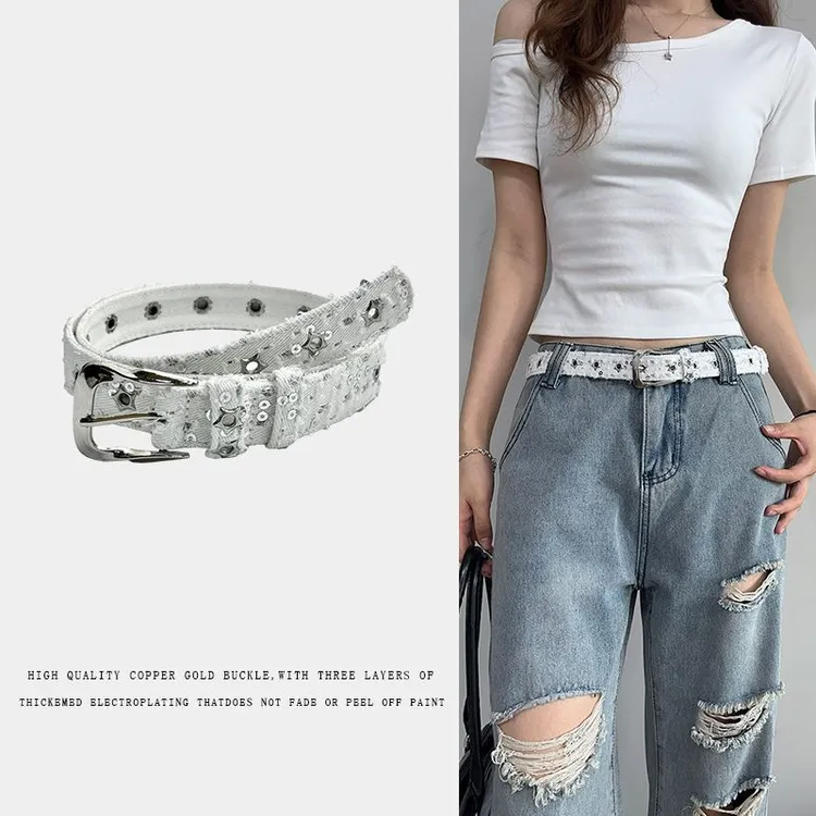 新款帆布腰带针扣皮带女网红ins简约百搭时尚韩版牛仔裤带装饰品