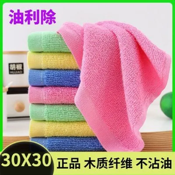 【30x30】加厚油利除木纤维去油渍不粘油吸油抹布方巾清洁巾洗碗巾