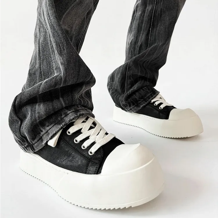 朱正延王琳凯极简大头奶香底板鞋高街厚底德比鞋潮男通勤休闲皮鞋