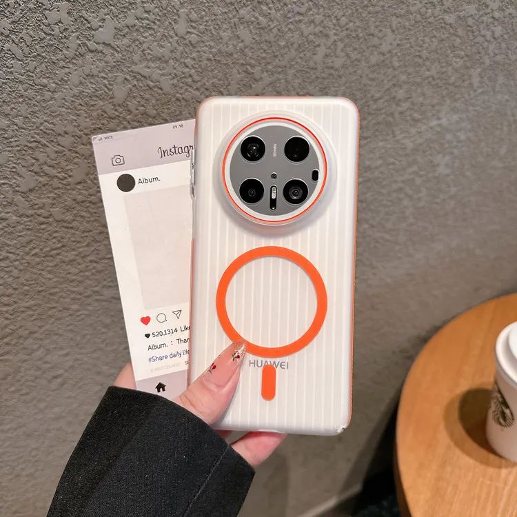 适用华为mate70Pro手机壳创意瓦楞纹磁吸高级感防摔保护套mate70