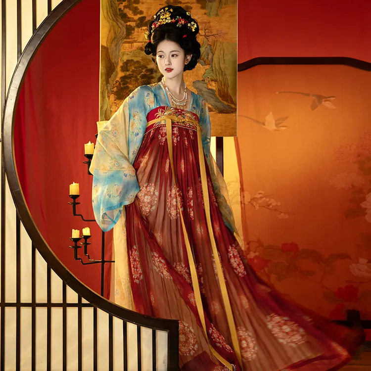 重回汉唐 倾世芳华 原创齐胸褶裙套装唐制重工婚服女款