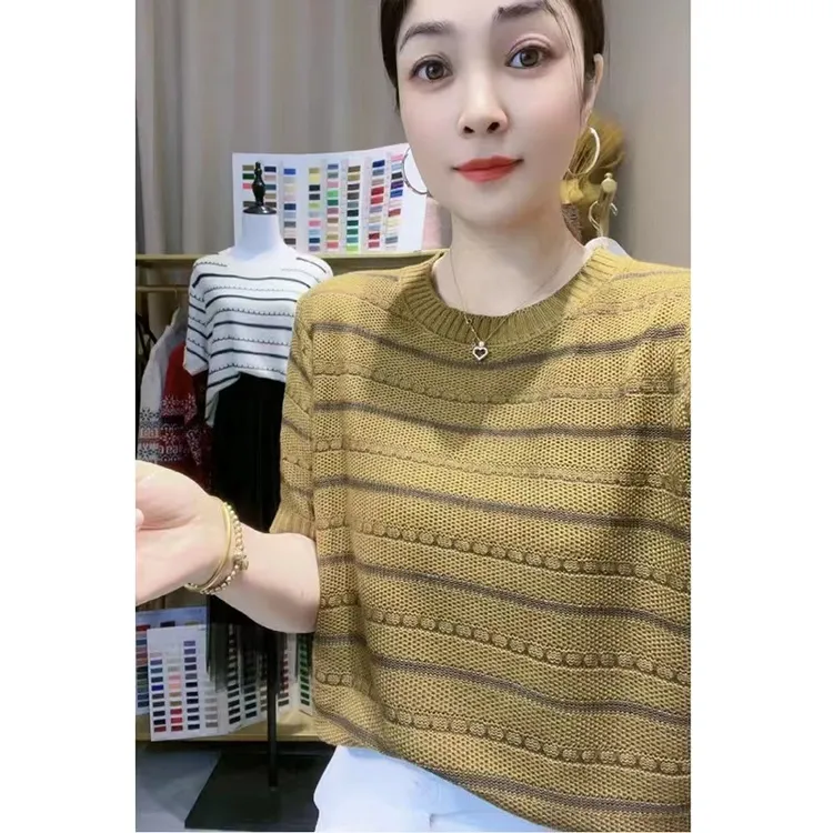 小众高级气质薄版百搭宽松针织衫女2025夏季新款韩系显瘦减龄上衣
