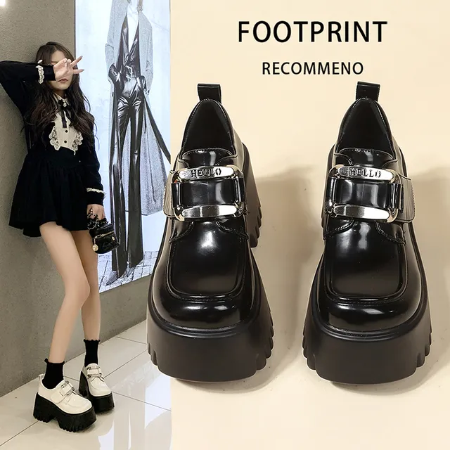 8cm玛丽珍小皮鞋女英伦厚底2025年新款小个子增高显瘦乐福鞋春秋