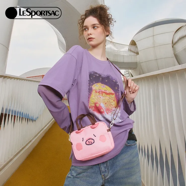 LeSportsac乐播诗新款小羊波德莱尔系列可爱粉色小猪手提包斜挎包