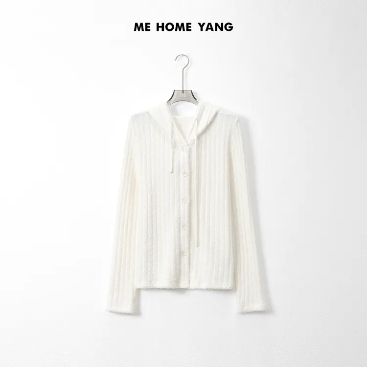 ME【雪绒绒帽衫】绒感肌理面料时尚气质单排扣设计款上衣MEQA2272