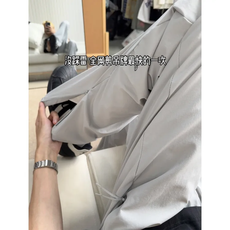 弹力拉链裤子男夏季薄款速干2025新款户外钓鱼休闲裤男款冲锋裤子