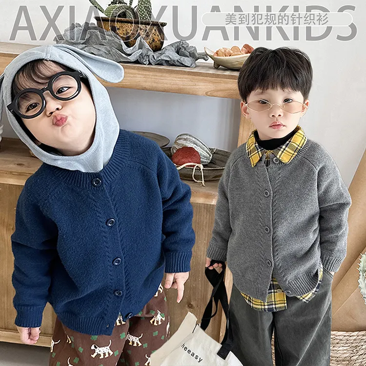 阿小轩童装2025秋冬新款【美到犯规】男童针织开衫儿童韩范毛衣