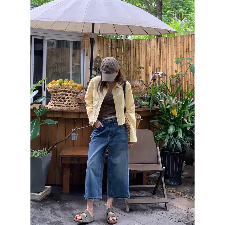 PH 《潮牛玩家》复古潮流进口机理面料时尚潮流八分牛仔裤  PH3088