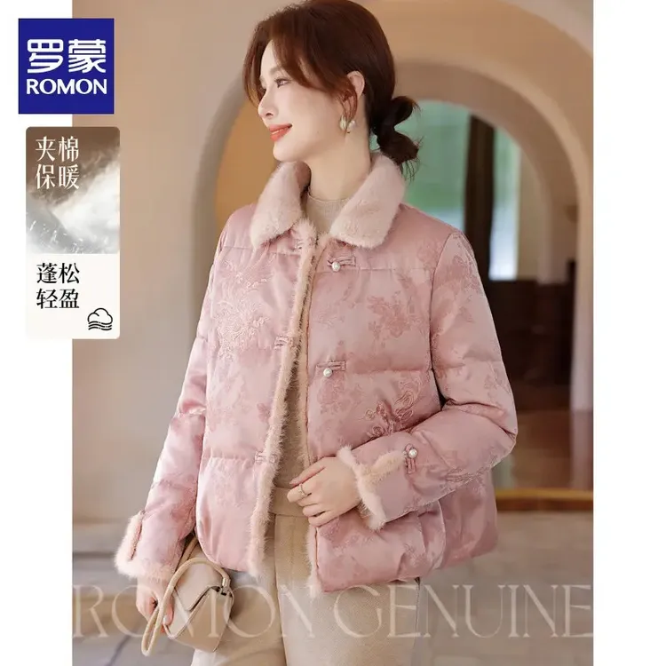 罗蒙妈妈冬装新国风棉衣2025秋冬新款中老年女装洋气时尚保暖棉袄