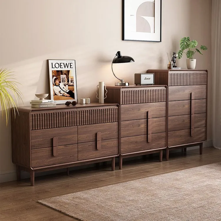 实木斗柜胡桃色五斗柜客厅六斗柜卧室收纳柜三斗四斗大容量储物柜