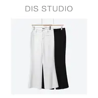 【DIS 现货】【时髦腿精】夏季气质高腰开叉喇叭休闲裤Z525K10627