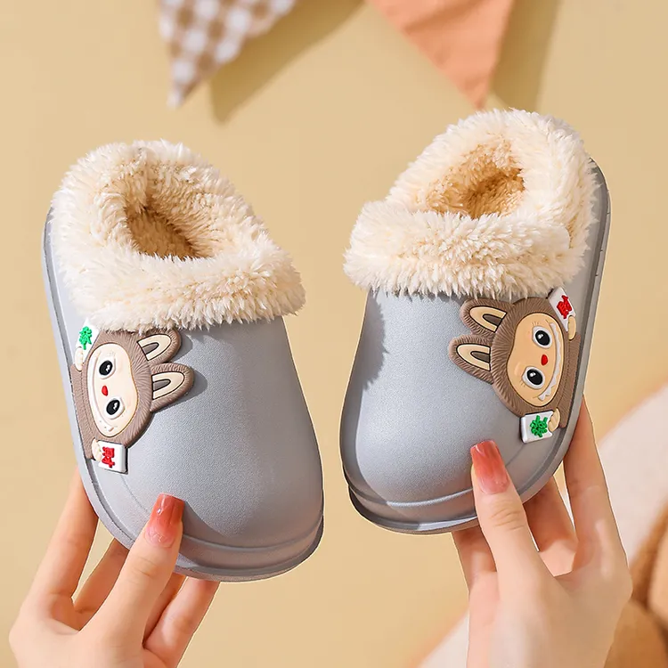 EVA新款拉布布儿童棉拖鞋可爱公主室内防滑冬季可拆洗亲子款棉鞋