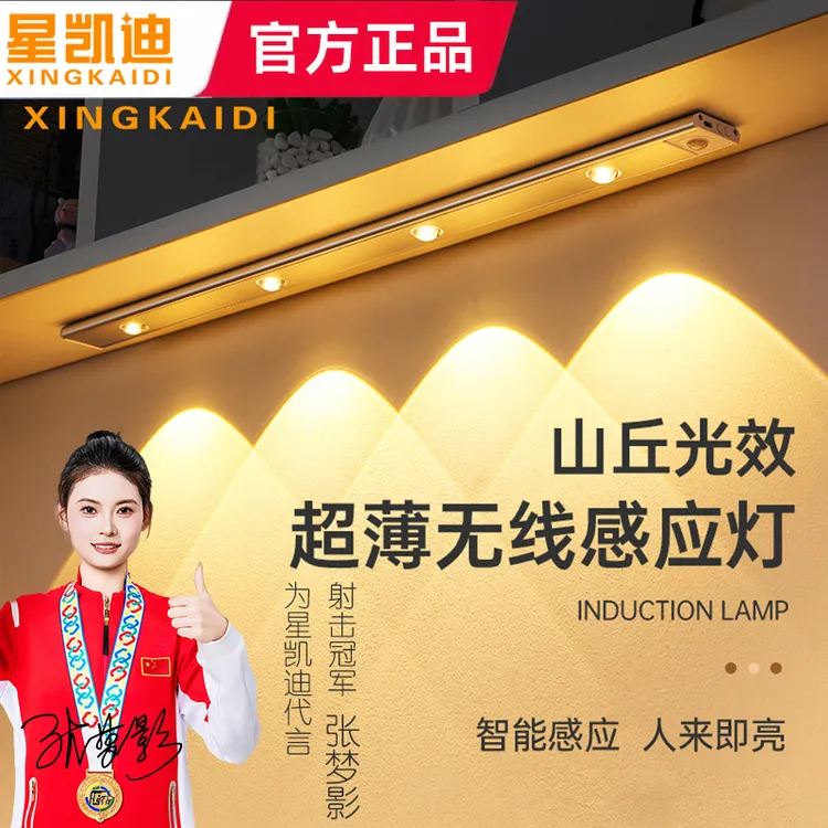 星凯迪充电式人体感应灯带柜子自粘感应灯带酒柜灯条入户免布线