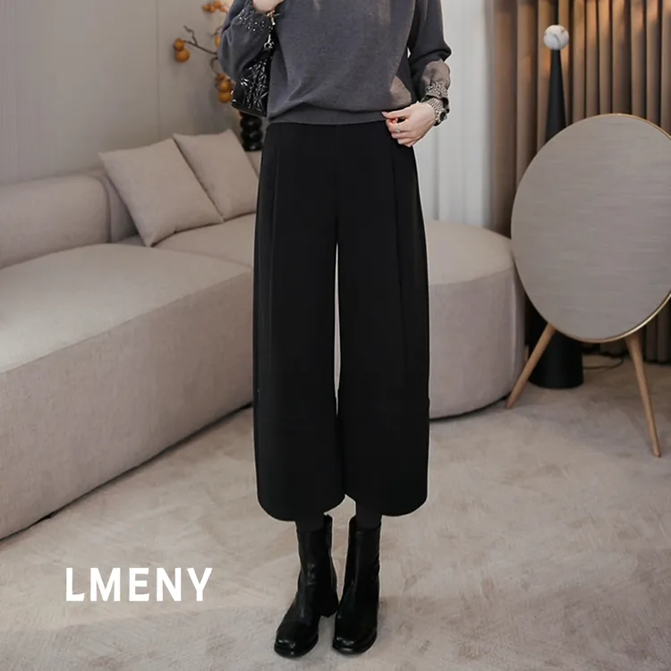 LMENY“花苞裤”加绒八分裤女25年冬新款显瘦加厚休闲裤25DK029