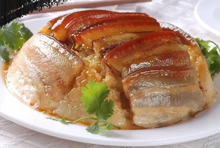 四川传统喜沙肉 夹沙肉 甜烧白 糯米饭加热即食九大碗扣碗菜 冷链