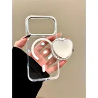 适用苹果iphone16promax透明爱心15pro磁吸14ins支架13简约手机壳