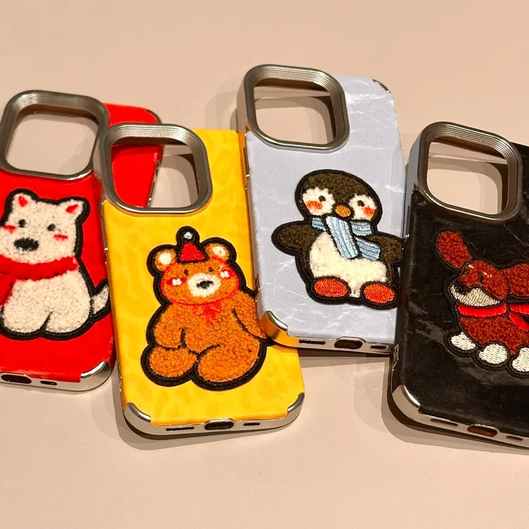 ZMGX雪山纹刺绣西高地适用iPhone16promax苹果15/14手机壳13/12套