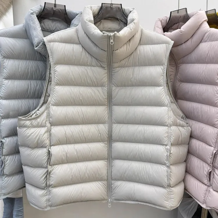 韩系爆款超好看立领白鸭绒时尚马甲女装2025秋冬休闲保暖背心外套