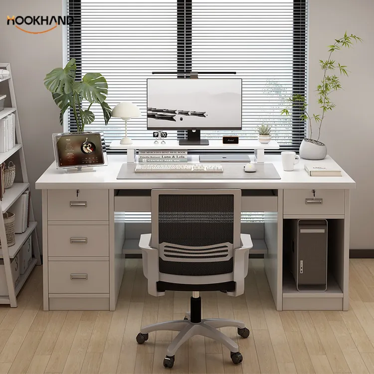 电脑桌带抽屉台式简约现代办公书桌卧室简易学生学习写字桌工作台