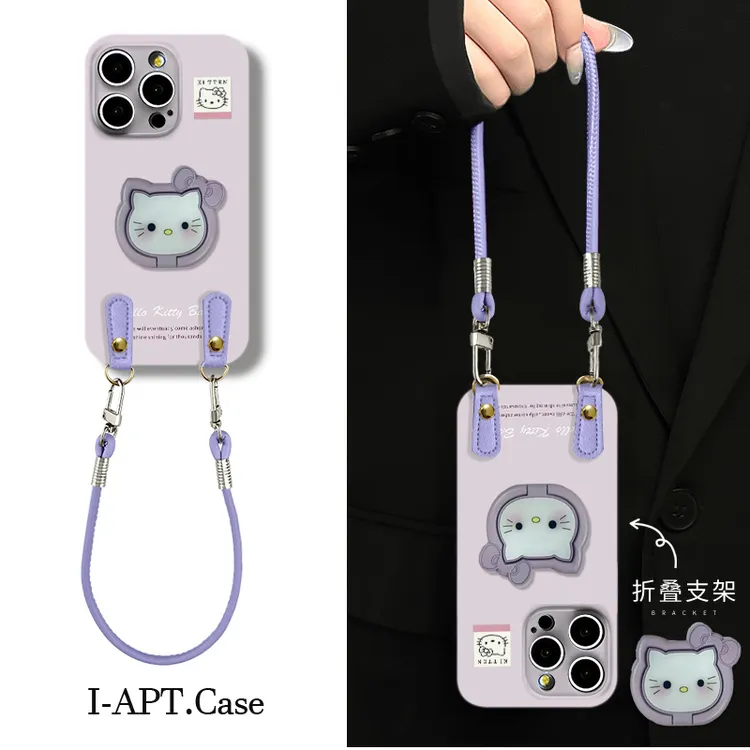 浅紫底KT头像菲林软壳适用iPhone苹果16手机壳华为oppo小米vivo新