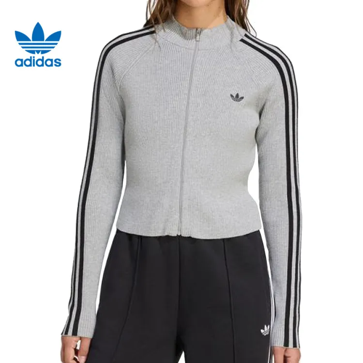 adidas Originals阿迪三叶草女子针织无帽外套JZ0886
