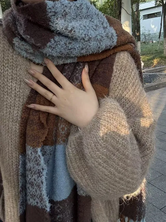 【莓果森林】新款氛围感的神!高品质秋冬围巾加厚保暖长款围脖披肩