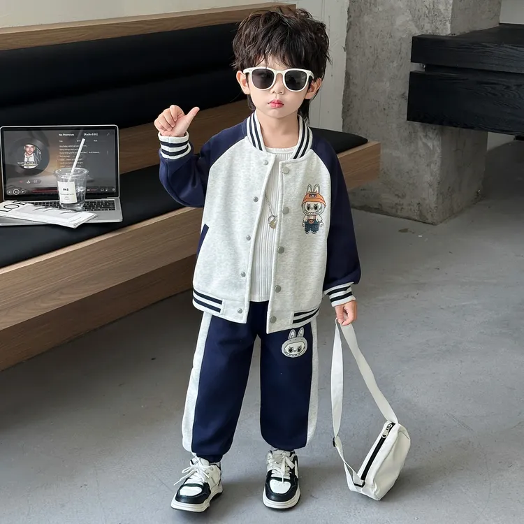 男童套装春秋款2025新款儿童装棒球服两件套男孩秋季运动休闲衣服