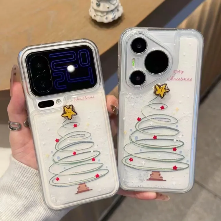 GGBond旋转星星圣诞树流沙手机壳适用苹果16小米17vivoppo华为P80