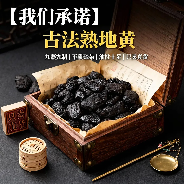 河南九蒸九晒怀熟地黄焦作晾晒熟地黄可泡水喝颗粒饱满