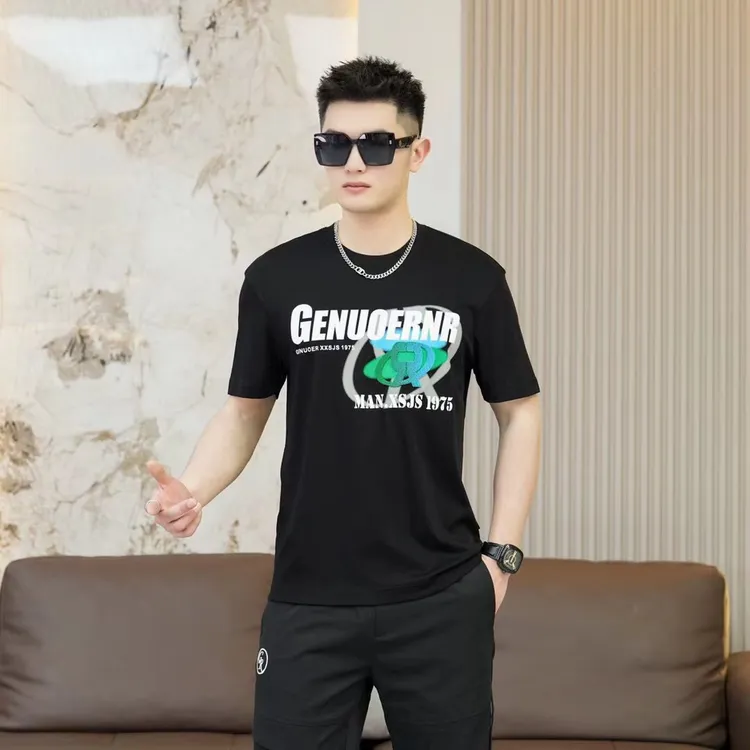 戈诺尔男装短袖时尚潮流百搭高端帅气休闲透气圆领夏季宽松