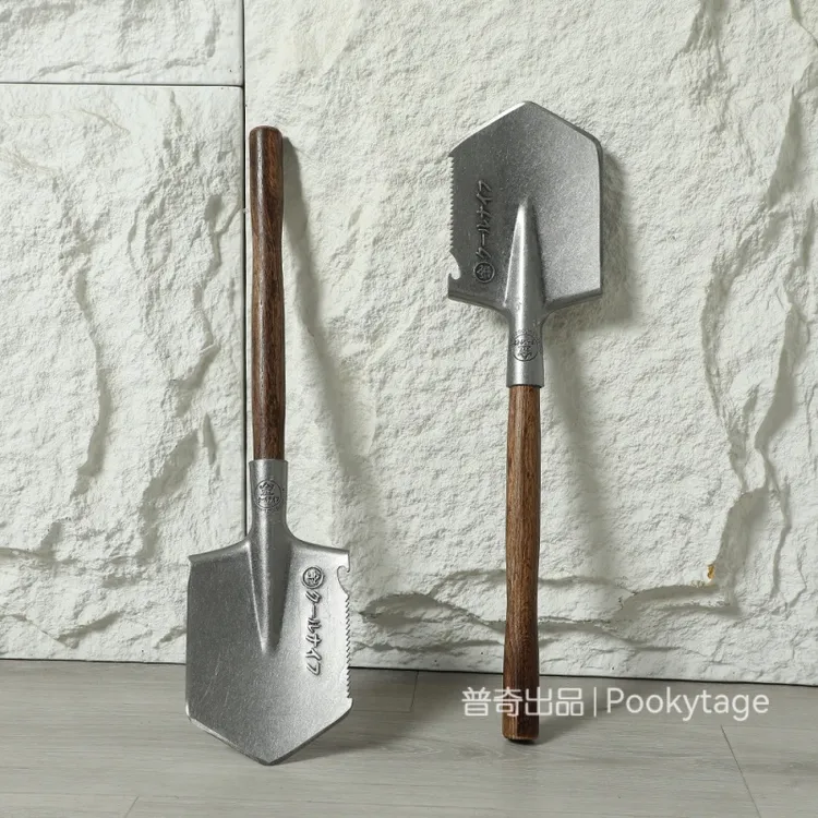 日本金字锹！外贸高品！高频淬火锰钢青钢木手柄铁锹露营工兵锹