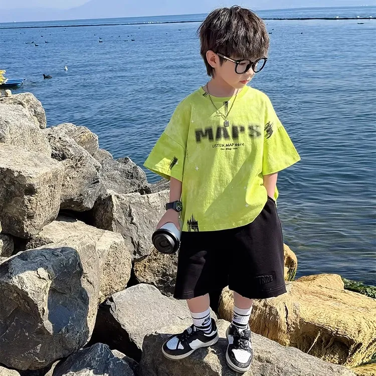 男童夏装短袖T恤2025新款儿童夏季纯棉半袖洋气体恤男孩薄款上衣