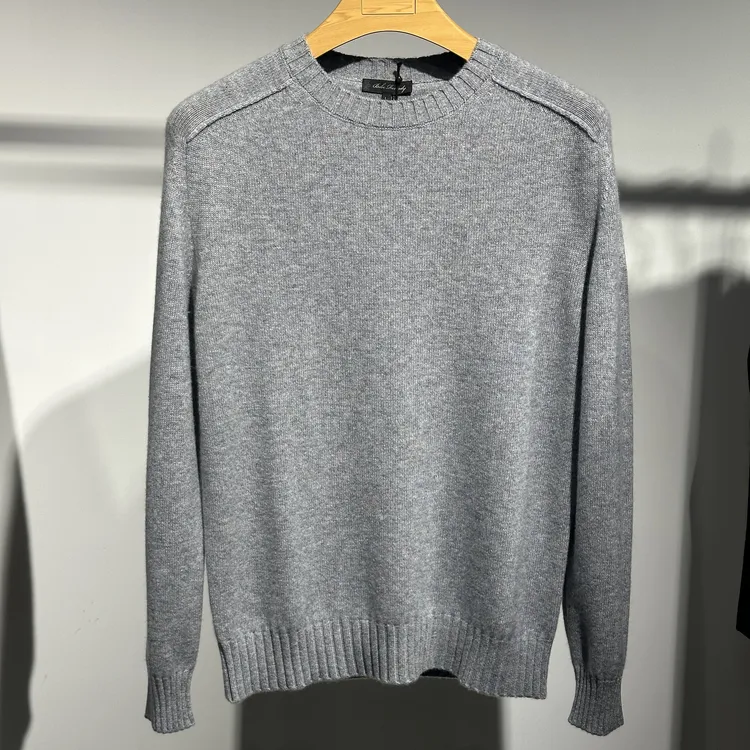 SANFOTO男士【DK033】冬季保暖马鞍肩500克阿拉善小山羊绒100羊绒衫