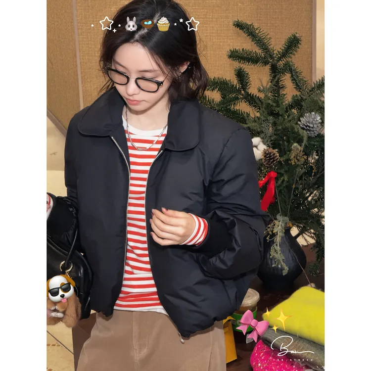 TXB 肯豆风90白鹅绒防风收口保暖短款羽绒服XB-7998