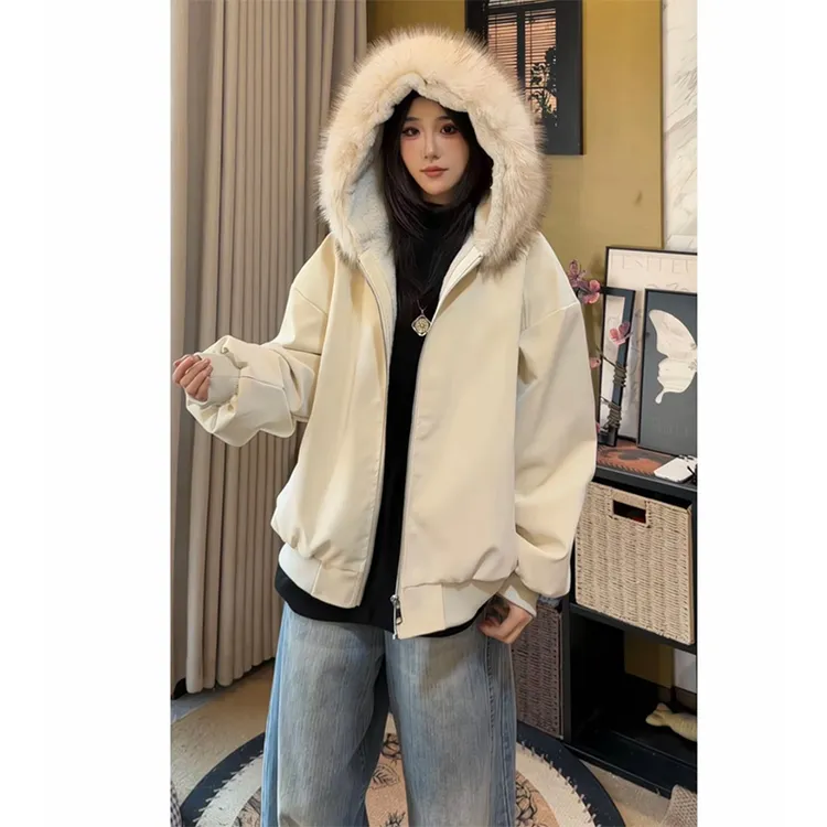 OWH 【800可重磅毛绒】座山雕加厚保暖防风连帽棉衣保暖夹克棉服